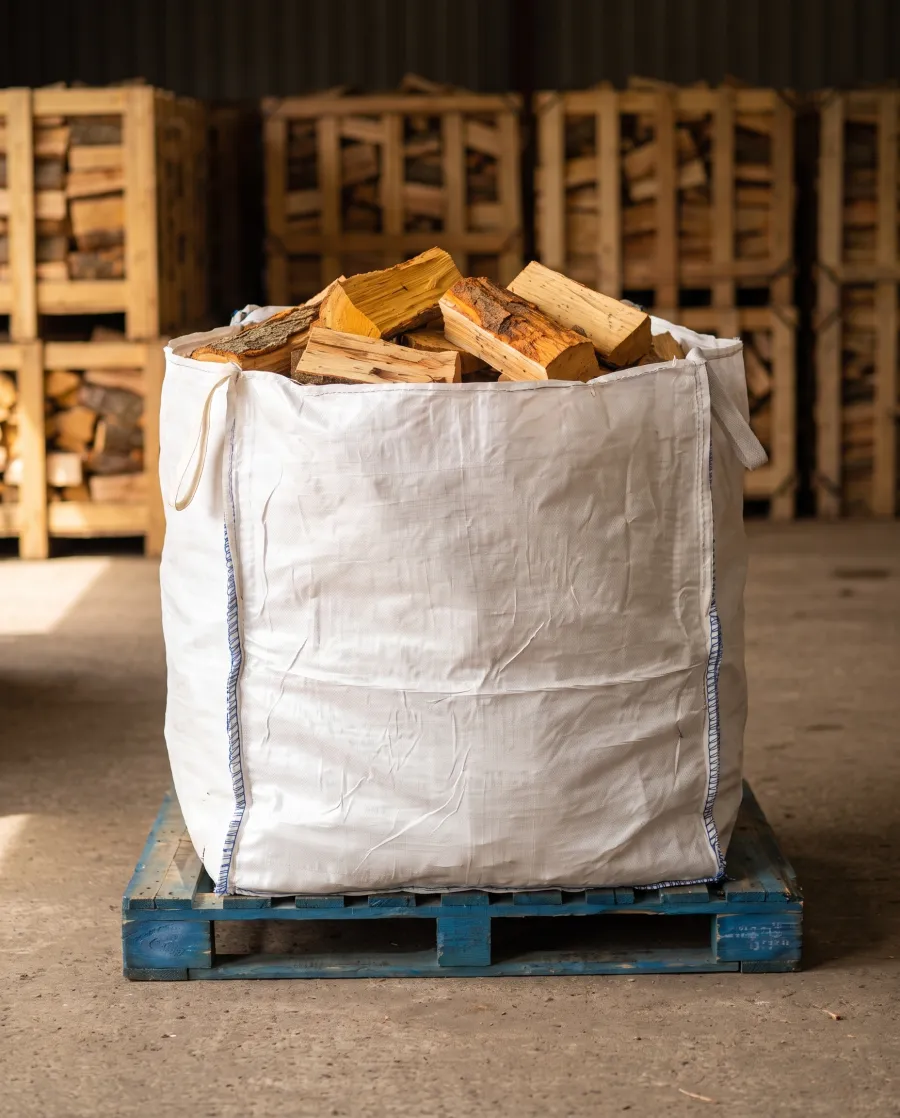 Builder bag of seasoned softwood logs
