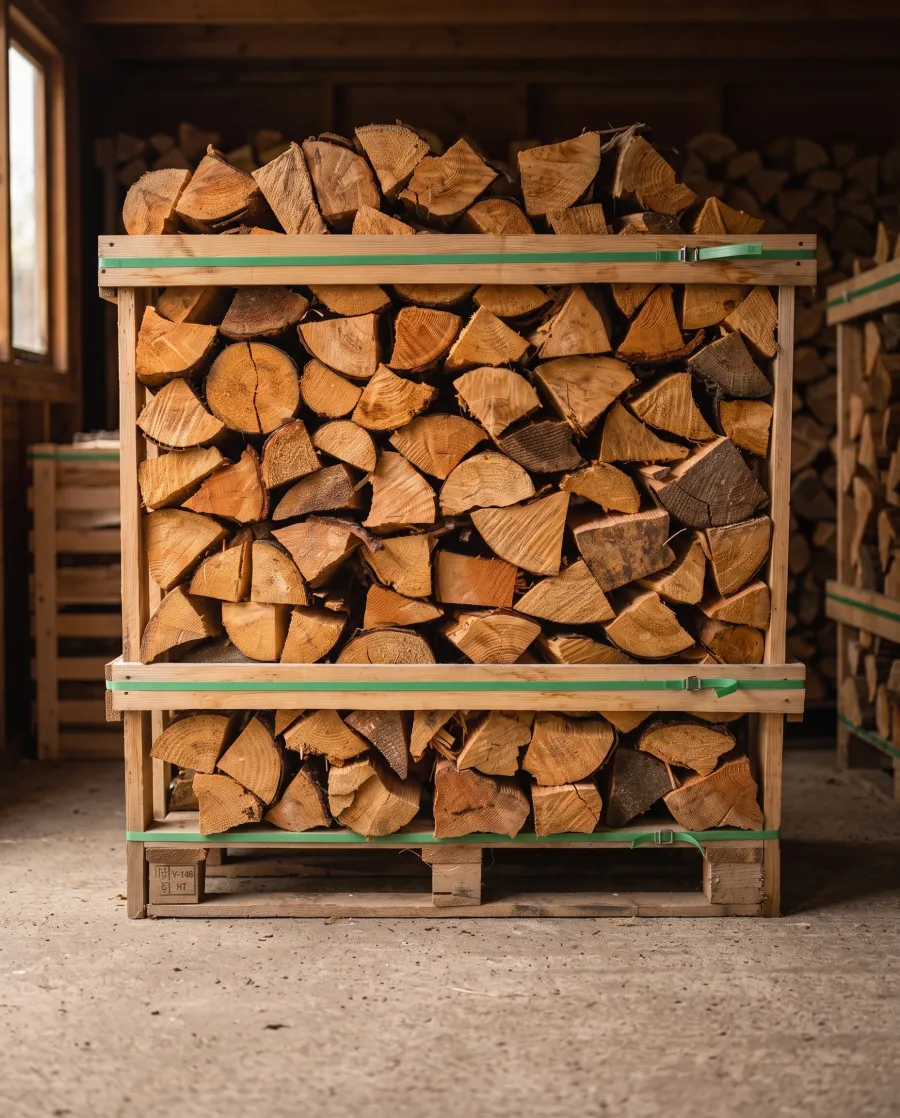 Half pallet crate of seasoned softwood logs